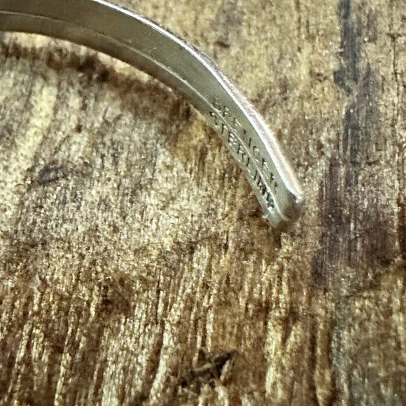 Handmade Navajo Sterling Silver &‎ Turquoise Baby Cluster Cuff Bracelet - Picture 6 of 8